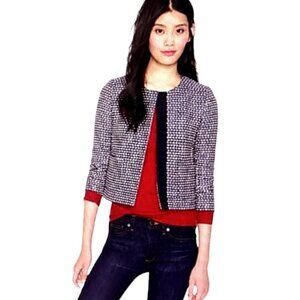 J. Crew Style 96539 Navy Tweed Jacket Sz 2 #164F